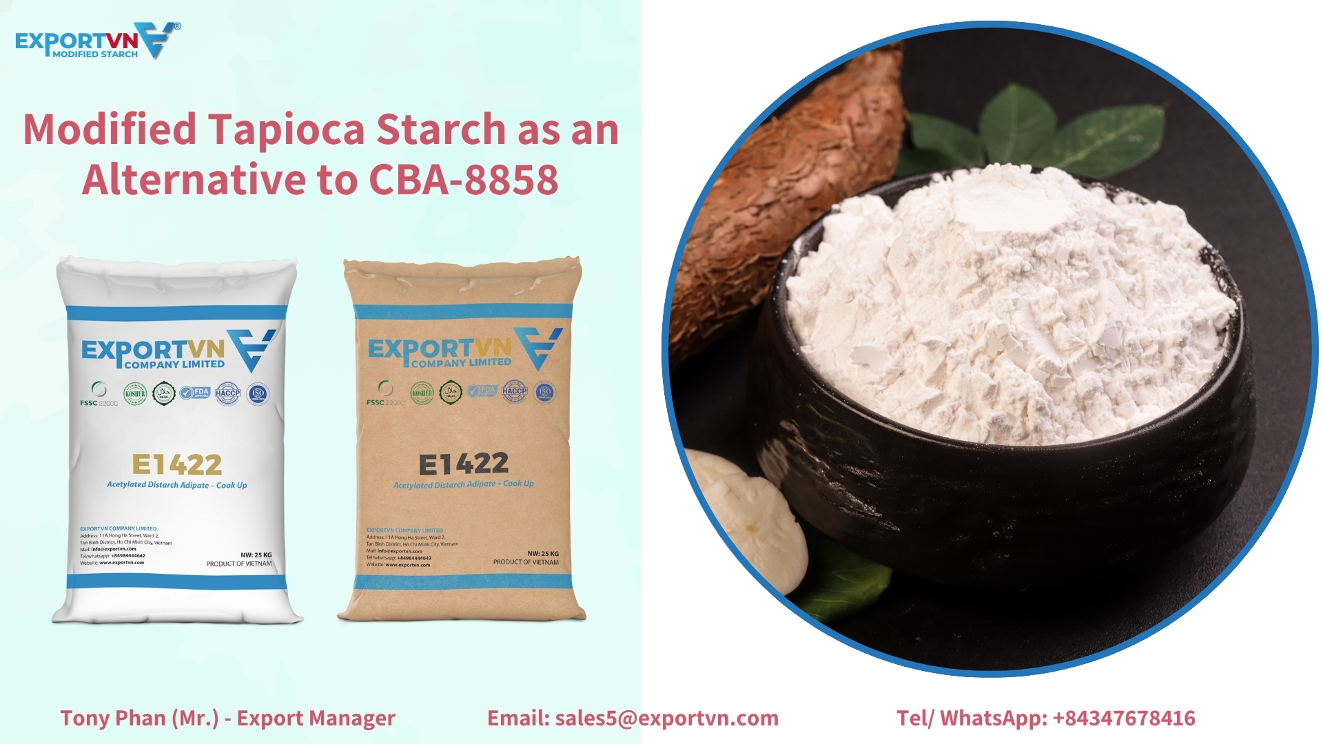 Modified Tapioca Starch as an Alternative to Modified Starch VEDAN CBA-8858